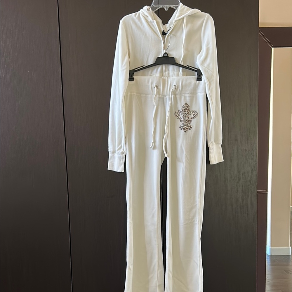 White Women's Jumpsuit with Embellished Detail by Aqua. Size S